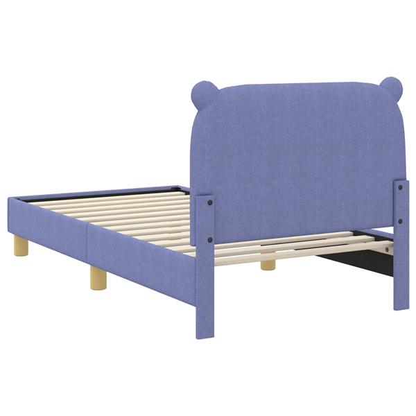 Grote foto vidaxl bedframe voor kinderen met hoofdbord jeans blauw 80 x 160 cm antiek en kunst stoelen en banken