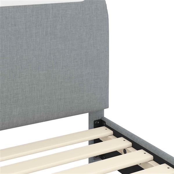 Grote foto vidaxl bedframe voor kinderen met hoofdbord lichtgrijs 80 x 160 cm antiek en kunst stoelen en banken