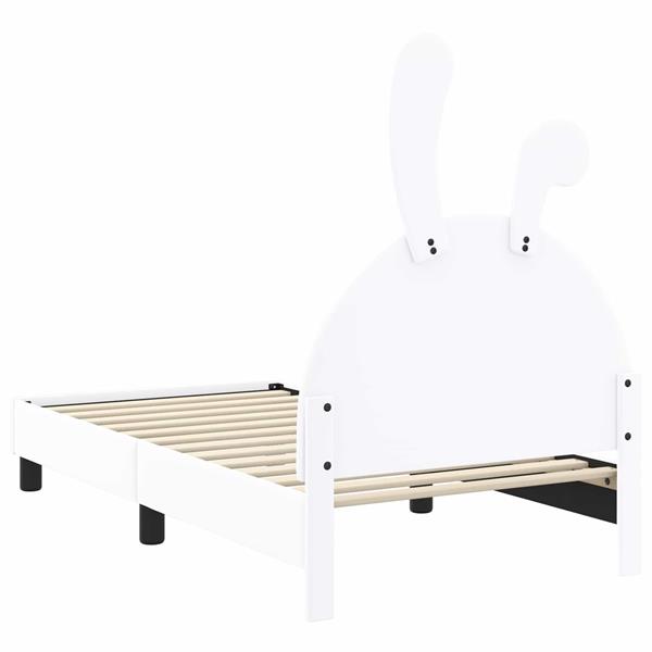 Grote foto vidaxl bedframe voor kinderen met hoofdbord wit 80 x 160 cm pu antiek en kunst stoelen en banken