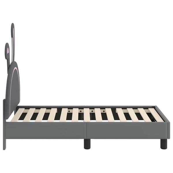 Grote foto vidaxl peuterbedframe met hoofdbord lichtgrijs 70 x 140 cm pu antiek en kunst stoelen en banken