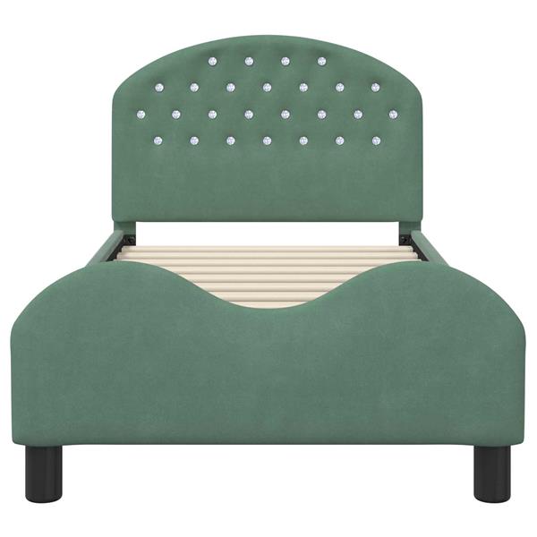 Grote foto vidaxl bedframe voor kinderen met hoofdbord zeegroen 80 x 160 cm antiek en kunst stoelen en banken