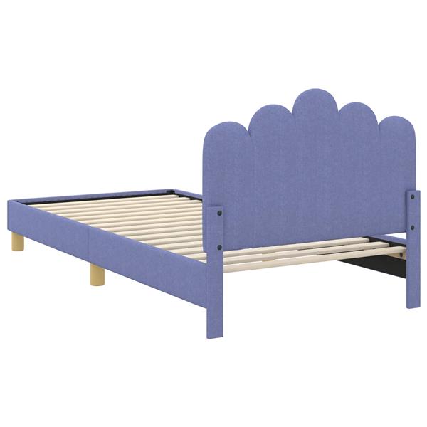 Grote foto vidaxl bedframe voor kinderen met hoofdbord jeans blauw 90 x 200 cm antiek en kunst stoelen en banken