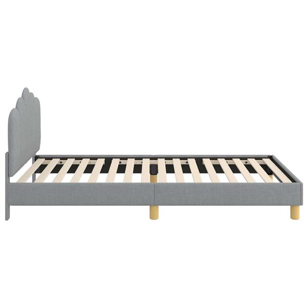 Grote foto vidaxl bedframe voor kinderen met hoofdbord lichtgrijs 90 x 190 cm antiek en kunst stoelen en banken