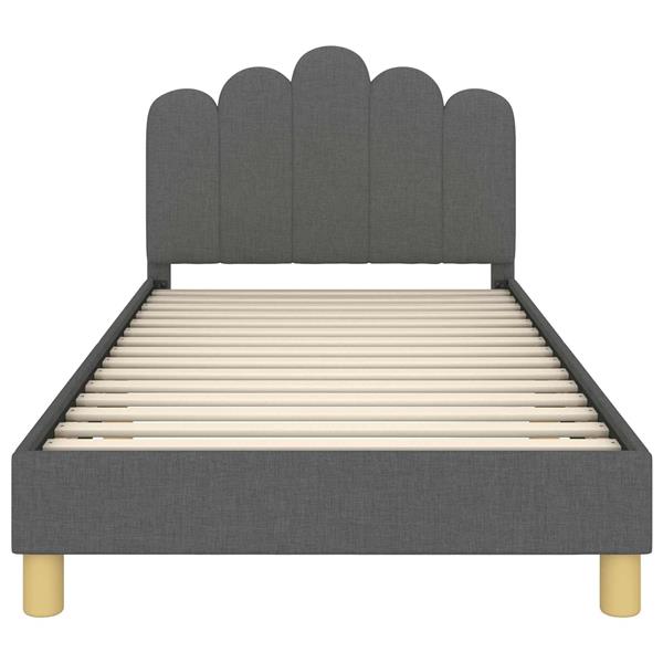 Grote foto vidaxl bedframe voor kinderen met hoofdbord donkergrijs 80 x 200 cm antiek en kunst stoelen en banken