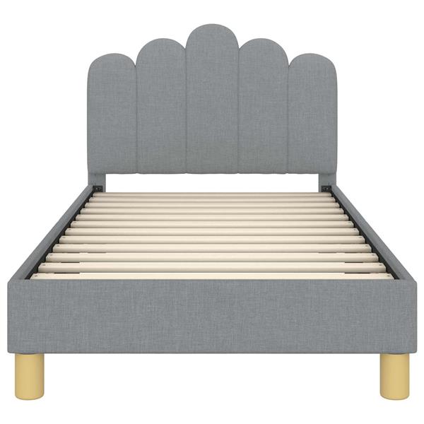 Grote foto vidaxl bedframe voor kinderen met hoofdbord lichtgrijs 80 x 160 cm antiek en kunst stoelen en banken