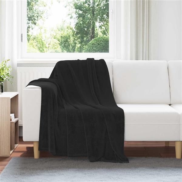 Grote foto vidaxl kleden 6 pcs zwart 130 x 150 cm fleece huis en inrichting bedden