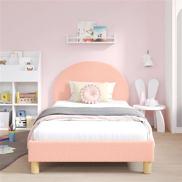 Grote foto vidaxl bedframe voor kinderen met hoofdbord roze 90 x 190 cm antiek en kunst stoelen en banken