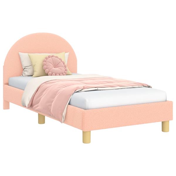 Grote foto vidaxl bedframe voor kinderen met hoofdbord roze 80 x 160 cm antiek en kunst stoelen en banken
