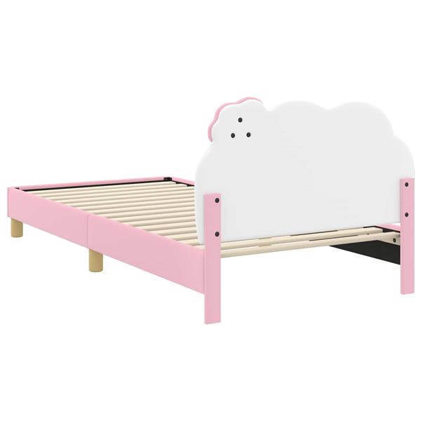 Grote foto vidaxl bedframe voor kinderen met hoofdbord roze 90 x 200 cm pu antiek en kunst stoelen en banken