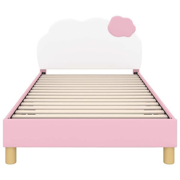 Grote foto vidaxl bedframe voor kinderen met hoofdbord roze 80 x 200 cm pu antiek en kunst stoelen en banken