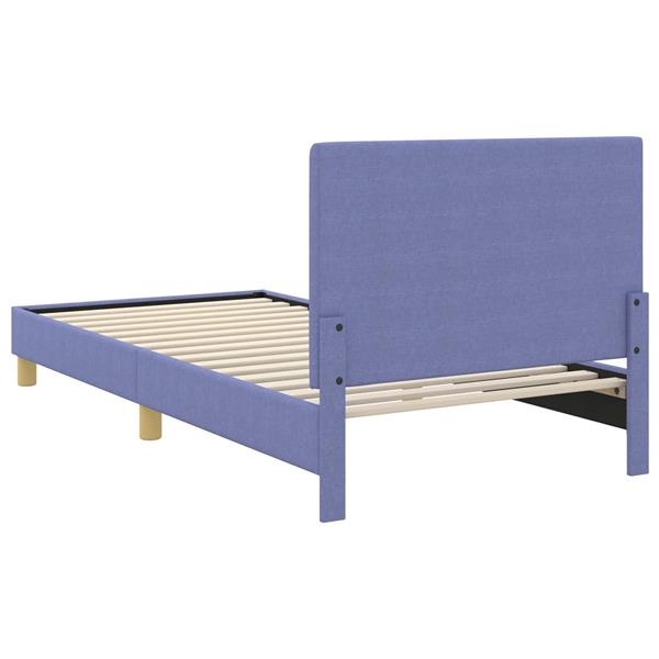 Grote foto vidaxl bedframe voor kinderen met hoofdbord jeans blauw 90 x 190 cm antiek en kunst stoelen en banken