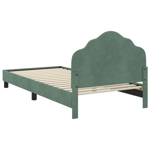 Grote foto vidaxl bedframe voor kinderen met hoofdbord zeegroen 90 x 200 cm antiek en kunst stoelen en banken