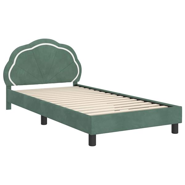 Grote foto vidaxl bedframe voor kinderen met hoofdbord zeegroen 90 x 200 cm antiek en kunst stoelen en banken