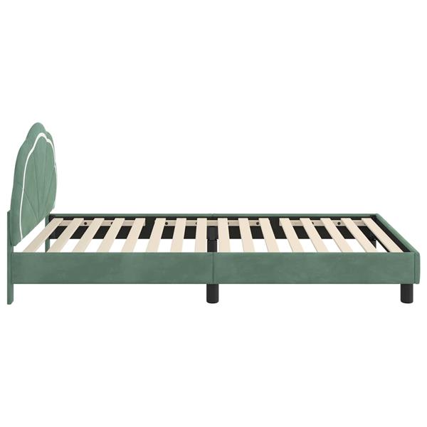 Grote foto vidaxl bedframe voor kinderen met hoofdbord zeegroen 90 x 200 cm antiek en kunst stoelen en banken