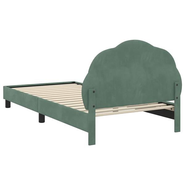 Grote foto vidaxl bedframe voor kinderen met hoofdbord zeegroen 90 x 200 cm antiek en kunst stoelen en banken