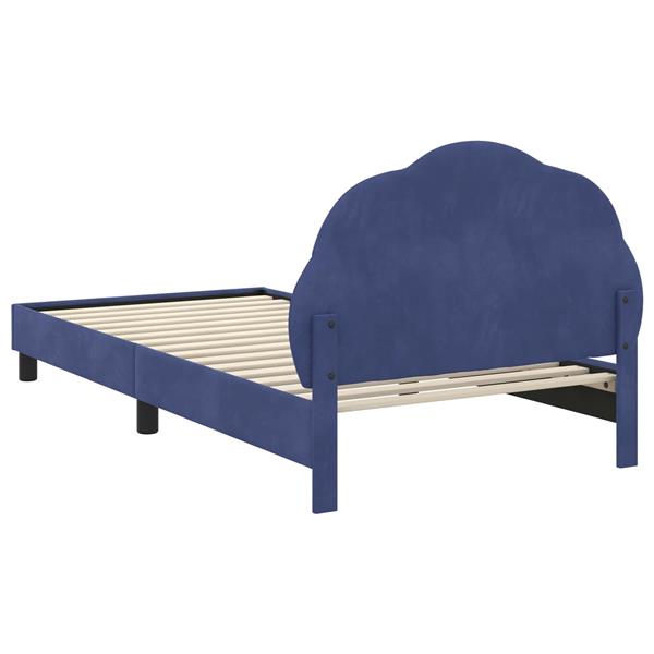 Grote foto vidaxl bedframe voor kinderen met hoofdbord politieblauw 80 x 200 cm antiek en kunst stoelen en banken