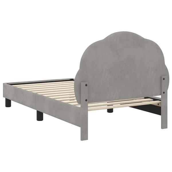 Grote foto vidaxl bedframe voor kinderen met hoofdbord lichtgrijs 80 x 160 cm antiek en kunst stoelen en banken