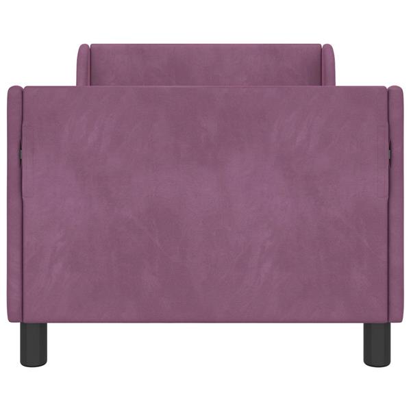 Grote foto vidaxl bedframe voor kinderen met hoofdbord paars 80 x 160 cm fluweel antiek en kunst stoelen en banken