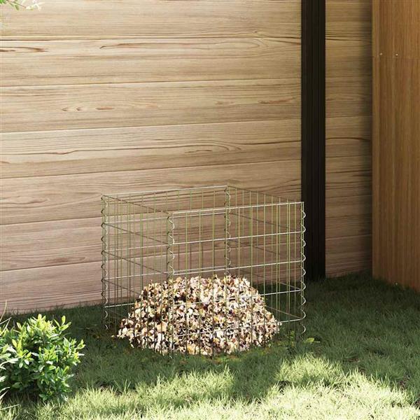 Grote foto vidaxl vierkante composter 50 x 50 x 50 cm ijzer tuin en terras hekken en schuttingen