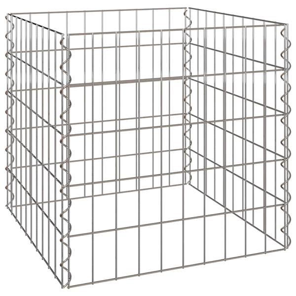 Grote foto vidaxl vierkante composter 50 x 50 x 50 cm ijzer tuin en terras hekken en schuttingen