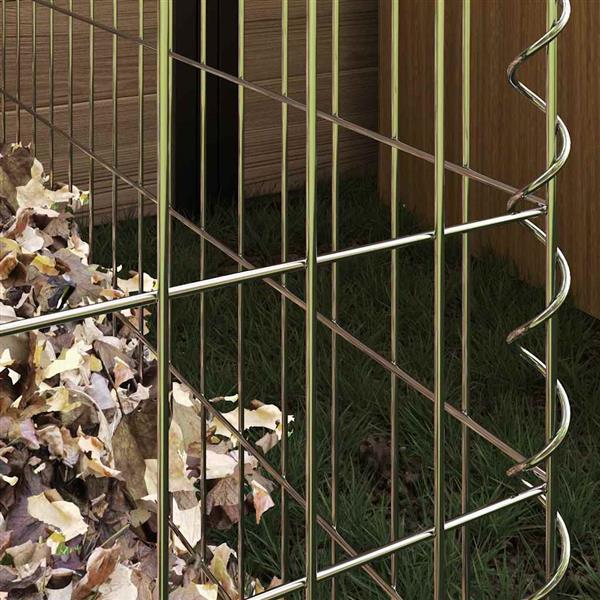 Grote foto vidaxl vierkante composter 50 x 50 x 50 cm ijzer tuin en terras hekken en schuttingen