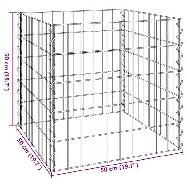 Grote foto vidaxl vierkante composter 50 x 50 x 50 cm ijzer tuin en terras hekken en schuttingen