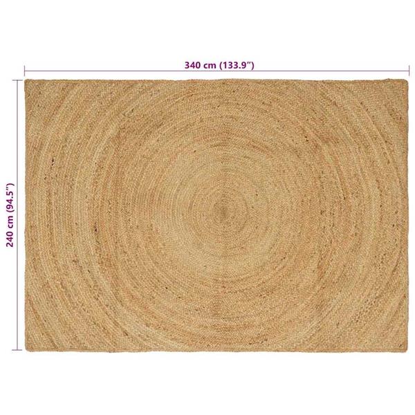 Grote foto vidaxl vloerkleden rechthoekig bruin 240 x 340 cm jute huis en inrichting vloerbedekking en kleden