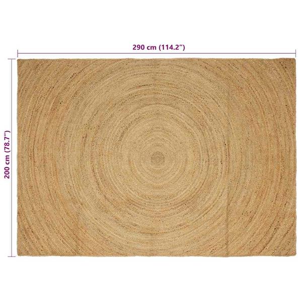 Grote foto vidaxl vloerkleden rechthoekig bruin 200 x 290 cm jute huis en inrichting vloerbedekking en kleden