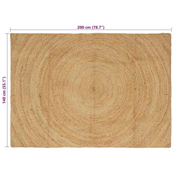 Grote foto vidaxl vloerkleden rechthoekig bruin 140 x 200 cm jute huis en inrichting vloerbedekking en kleden