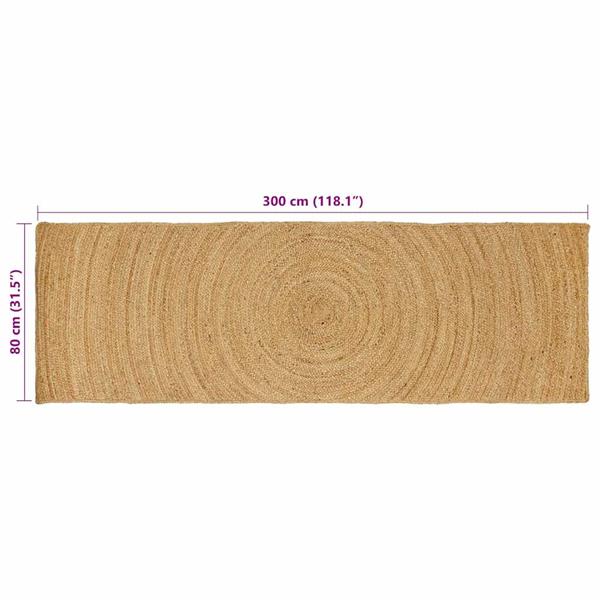 Grote foto vidaxl vloerkleden rechthoekig bruin 80 x 300 cm jute huis en inrichting vloerbedekking en kleden