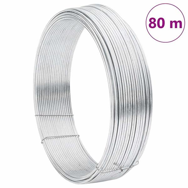Grote foto vidaxl hek binddraad zilver 80 m warm verzinkte draad tuin en terras hekken en schuttingen