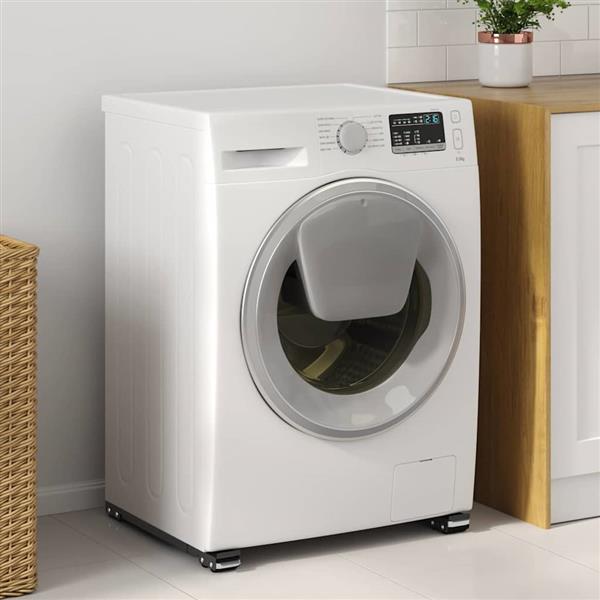 Grote foto vidaxl wasmachinebasis 2 pcs zwart 72 x 5 x 4 5 cm roestvrij staal witgoed en apparatuur wasmachines