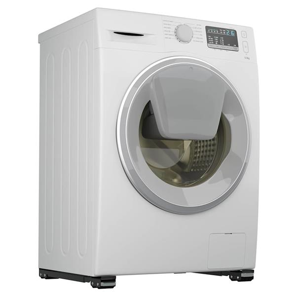 Grote foto vidaxl wasmachinebasis 2 pcs zwart 72 x 5 x 4 5 cm roestvrij staal witgoed en apparatuur wasmachines