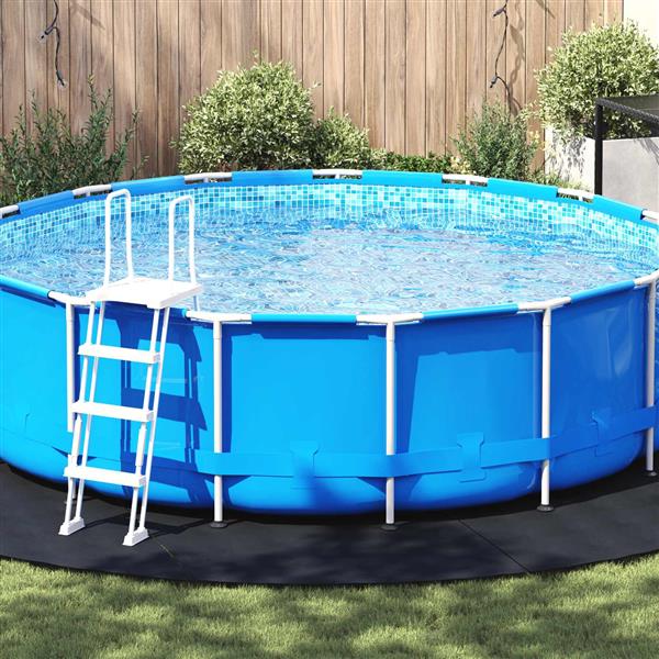 Grote foto vidaxl zwembad grondzeil zwart 500 cm niet geweven stof tuin en terras zwembaden toebehoren