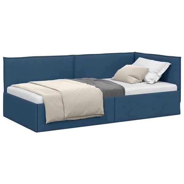 Grote foto vidaxl hoekbedframe met hoofdeinde blauw 80 x 200 cm fluweel antiek en kunst stoelen en banken