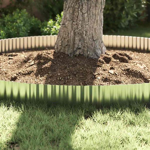 Grote foto vidaxl gras rand zilver 1000 x 15 x 0.03 cm gegalvaniseerd staal tuin en terras tuindecoratie