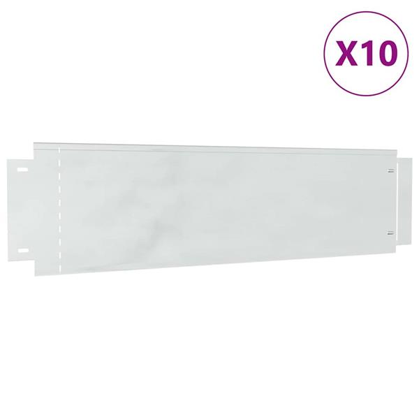 Grote foto vidaxl gazonranden 10 pcs zilver 100 x 25 x 0 07 cm tuin en terras tuindecoratie