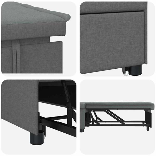 Grote foto vidaxl uittrekbare sofa bed donkergrijs 194 x 50 x 82 cm multiplex huis en inrichting bankstellen