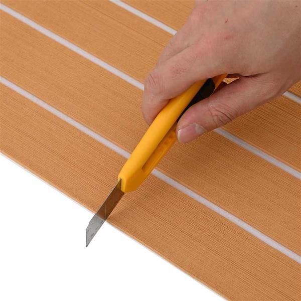 Grote foto vidaxl bootmat gestreept bruin met wit 240 x 60 x 0 5 cm eva doe het zelf en verbouw tegels