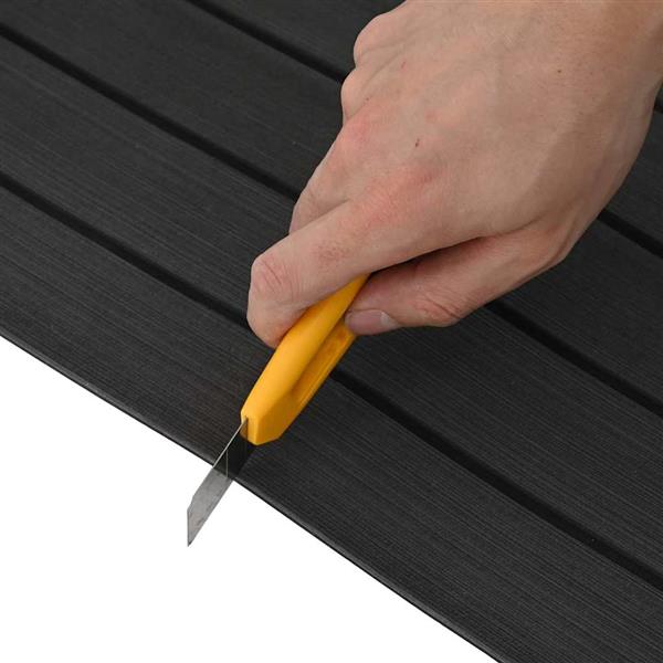 Grote foto vidaxl bootmat gestreept donkergrijs met zwart 240 x 90 x 0 5 cm eva doe het zelf en verbouw tegels