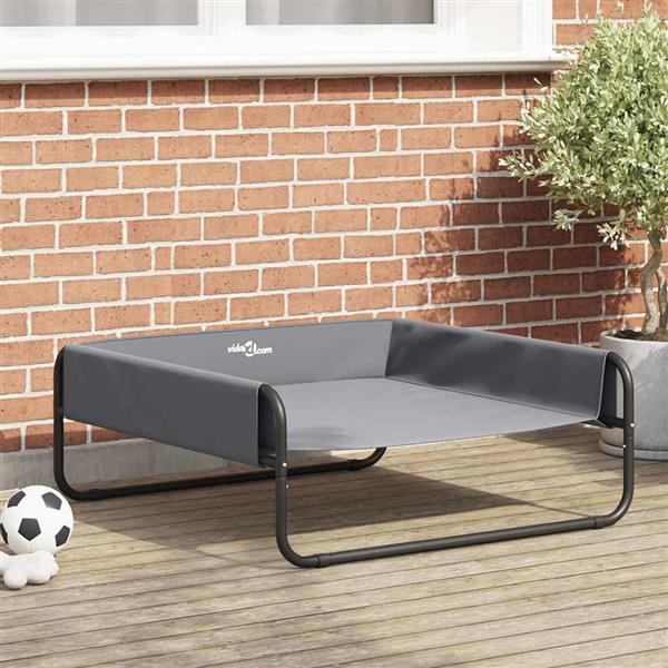 Grote foto vidaxl hondenbed lichtgrijs 85 x 85 x 33 cm staal dieren en toebehoren toebehoren