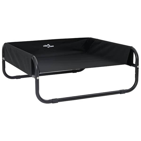 Grote foto vidaxl hondenbed zwart 75 x 75 x 30 cm staal dieren en toebehoren toebehoren