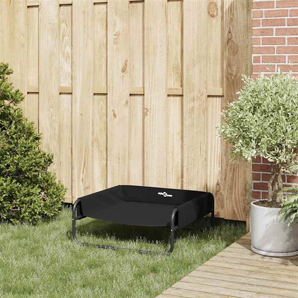 Grote foto vidaxl hondenbed zwart 75 x 75 x 30 cm staal dieren en toebehoren toebehoren