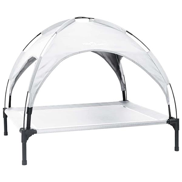 Grote foto vidaxl hondenbed zilvergrijs 104 x 86 x 84 5 cm staal dieren en toebehoren toebehoren