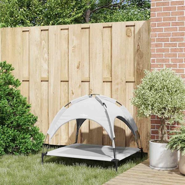 Grote foto vidaxl hondenbed zilvergrijs 90 x 81 x 80 5 cm staal dieren en toebehoren toebehoren