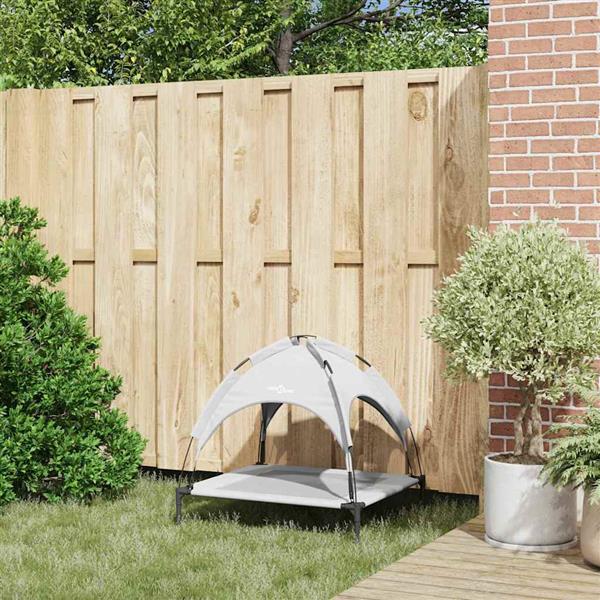 Grote foto vidaxl hondenbed zilvergrijs 71 x 64 x 71 cm staal dieren en toebehoren toebehoren