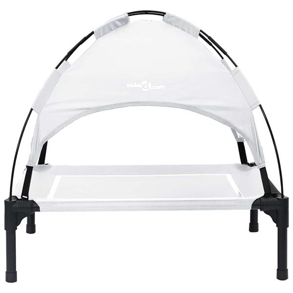 Grote foto vidaxl hondenbed zilvergrijs 71 x 64 x 71 cm staal dieren en toebehoren toebehoren