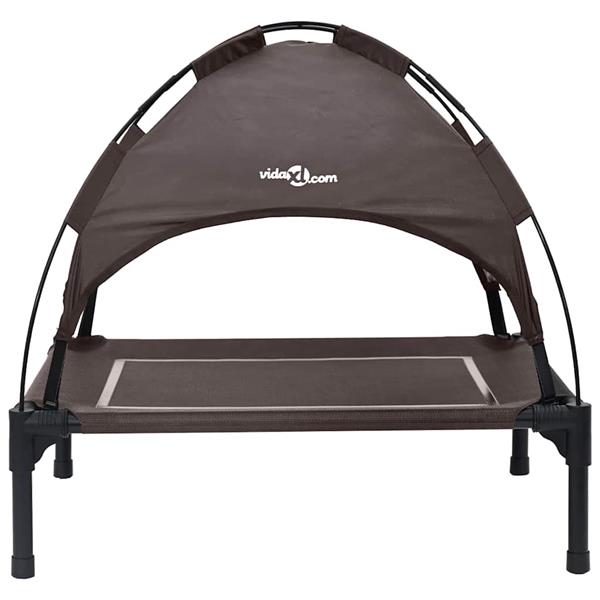 Grote foto vidaxl hondenbed bruin 63 x 49 5 x 60 cm staal dieren en toebehoren toebehoren