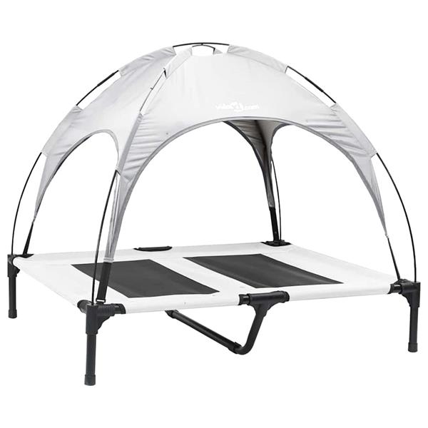 Grote foto vidaxl hondenbed zilvergrijs 92 x 77 x 82 5 cm staal dieren en toebehoren toebehoren