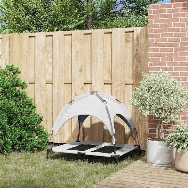 Grote foto vidaxl hondenbed zilvergrijs 92 x 77 x 82 5 cm staal dieren en toebehoren toebehoren